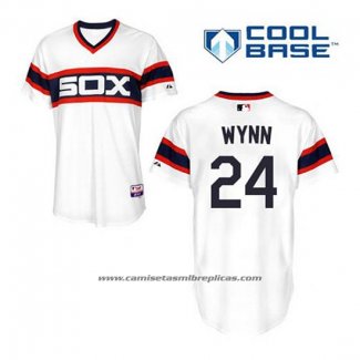 Camiseta Beisbol Hombre Chicago White Sox 24 Early Wynn Blanco Alterno Cool Base