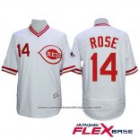 Camiseta Beisbol Hombre Cincinnati Reds 14 Pete Rose Autentico Collection Flex Base Blanco