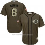 Camiseta Beisbol Hombre Cincinnati Reds 8 Joe Morgan Verde Salute To Service Camiseta Beisbol Hombre Cincinnati Reds 8 Joe Morgan Verde Salute To Service