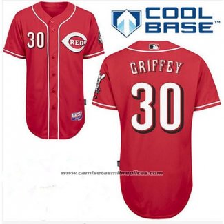 Camiseta Beisbol Hombre Cincinnati Reds Ken Griffey 30 Autentico Collection Rojo Cool Base Jugador
