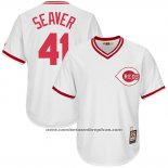 Camiseta Beisbol Hombre Cincinnati Reds Mensrojos 41 Tom Seaver Blanco Cooperstown Collection