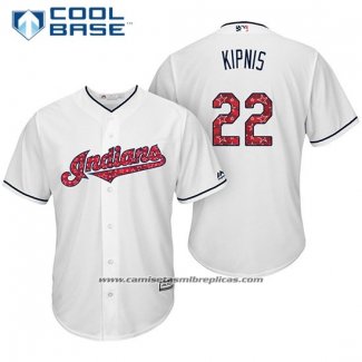 Camiseta Beisbol Hombre Cleveland Indians 2017 Estrellas y Rayas 22 Jason Kipnis Blanco Cool Base