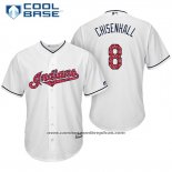 Camiseta Beisbol Hombre Cleveland Indians 2017 Estrellas y Rayas 8 Lonnie Chisenhall Blanco Cool Base