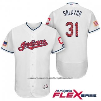 Camiseta Beisbol Hombre Cleveland Indians 2017 Estrellas y Rayas Danny Salazar Blanco Flex Base