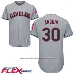 Camiseta Beisbol Hombre Cleveland Indians 30 Tyler Naquin Gris Flex Base