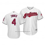 Camiseta Beisbol Hombre Cleveland Indians Bradley Zimmer Cool Base Primera Blanco