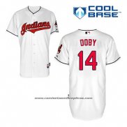 Camiseta Beisbol Hombre Cleveland Indians Larry Doby 14 Blanco Primera Cool Base