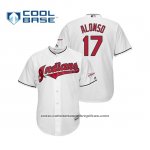 Camiseta Beisbol Hombre Cleveland Indians Yonder Alonso 2019 All Star Patch Cool Base Blanco