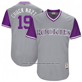 Camiseta Beisbol Hombre Colorado Rockies 2017 Little League World Series Charlie Blackmon Gris