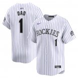 Camiseta Beisbol Hombre Colorado Rockies #1 Dad Primera Limited Blanco