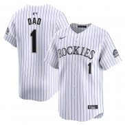 Camiseta Beisbol Hombre Colorado Rockies #1 Dad Primera Limited Blanco