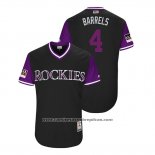 Camiseta Beisbol Hombre Colorado Rockies Pat Valaika 2018 LLWS Players Weekend Barrels Negro