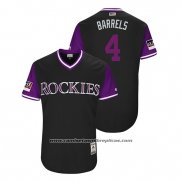 Camiseta Beisbol Hombre Colorado Rockies Pat Valaika 2018 LLWS Players Weekend Barrels Negro