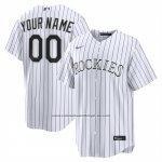 Camiseta Beisbol Hombre Colorado Rockies Primera Replica Personalizada Blanco1