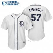 Camiseta Beisbol Hombre Detroit Tigers 2017 Estrellas y Rayas Francisco Rodriguez Blanco Cool Base