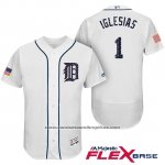 Camiseta Beisbol Hombre Detroit Tigers 2017 Estrellas y Rayas Jose Iglesias Blanco Flex Base Camiseta Beisbol Hombre Detroit Tigers 2017 Estrellas y Rayas Jose Iglesias Blanco Flex Base