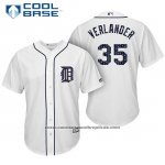 Camiseta Beisbol Hombre Detroit Tigers 2017 Estrellas y Rayas Justin Verlander Blanco Cool Base Camiseta Beisbol Hombre Detroit Tigers 2017 Estrellas y Rayas Justin Verlander Blanco Cool Base
