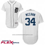 Camiseta Beisbol Hombre Detroit Tigers James Mccann Blanco Autentico Collection Flex Base