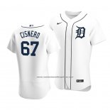 Camiseta Beisbol Hombre Detroit Tigers Jose Cisnero Autentico Primera Blanco