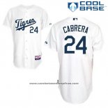 Camiseta Beisbol Hombre Detroit Tigers Miguel Cabrera 24 Blanco Los Tigres Cool Base