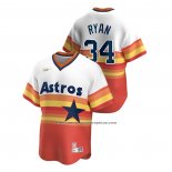 Camiseta Beisbol Hombre Houston Astros Nolan Ryan Cooperstown Collection Primera Blanco Naranja