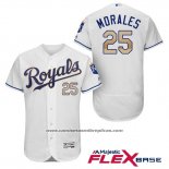 Camiseta Beisbol Hombre Kansas City Royals 25 Kendrys Morales Blanco 2017 Flex Base