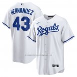 Camiseta Beisbol Hombre Kansas City Royals Carlos Hernandez Primera Replica Blanco