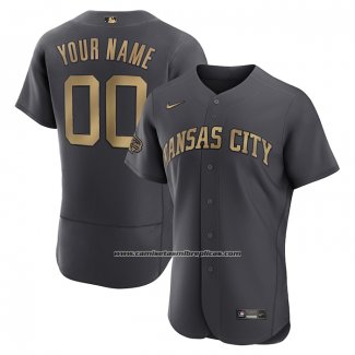 Camiseta Beisbol Hombre Kansas City Royals Personalizada 2022 All Star Autentico Gris