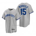 Camiseta Beisbol Hombre Kansas City Royals Whit Merrifield Replica Road Gris