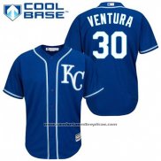 Camiseta Beisbol Hombre Kansas City Royals Yordano Ventura 30 Azul Alterno Cool Base