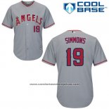 Camiseta Beisbol Hombre Los Angeles Angels Andrelton Simmons Gris Cool Base Autentico