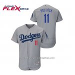 Camiseta Beisbol Hombre Los Angeles Dodgers A.j. Pollock Flex Base Gris