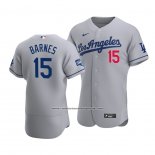 Camiseta Beisbol Hombre Los Angeles Dodgers Austin Barnes 2020 Autentico Road Gris