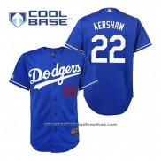 Camiseta Beisbol Hombre Los Angeles Dodgers Clayton Kershaw 22 Azul Cool Base