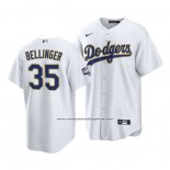 Camiseta Beisbol Hombre Los Angeles Dodgers Cody Bellinger 2021 Gold Program Replica Blanco