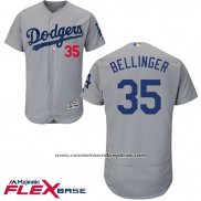 Camiseta Beisbol Hombre Los Angeles Dodgers Cody Bellinger Gris Alterno Flex Base