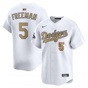 Camiseta Beisbol Hombre Los Angeles Dodgers Freddie Freeman 2025 Gold Collection Limited Blanco