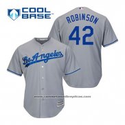 Camiseta Beisbol Hombre Los Angeles Dodgers Jackie Robinson 42 Gris Cool Base