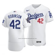 Camiseta Beisbol Hombre Los Angeles Dodgers Jackie Robinson Day Autentico Primera Blanco