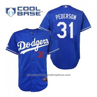 Camiseta Beisbol Hombre Los Angeles Dodgers Joc Pederson 31 Azul Cool Base