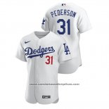 Camiseta Beisbol Hombre Los Angeles Dodgers Joc Pederson Autentico Blanco
