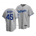 Camiseta Beisbol Hombre Los Angeles Dodgers Matt Beaty 2020 Replica Road Gris