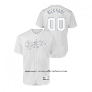 Camiseta Beisbol Hombre Los Angeles Dodgers Personalizada 2019 Players Weekend Autentico Blanco