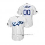 Camiseta Beisbol Hombre Los Angeles Dodgers Personalizada 2019 Postemporada Cool Base Blanco