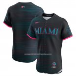 Camiseta Beisbol Hombre Miami Marlins 2025 City Connect Elite Negro