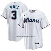 Camiseta Beisbol Hombre Miami Marlins Luis Arraez Primera Replica Blanco