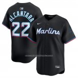 Camiseta Beisbol Hombre Miami Marlins Sandy Alcantara Alterno Limited Negro