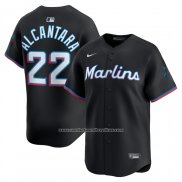 Camiseta Beisbol Hombre Miami Marlins Sandy Alcantara Alterno Limited Negro