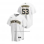 Camiseta Beisbol Hombre Milwaukee Brewers Brandon Woodruff Replica Alterno Blanco