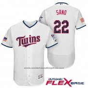 Camiseta Beisbol Hombre Minnesota Twins 2017 Estrellas y Rayas Miguel Sano Blanco Flex Base